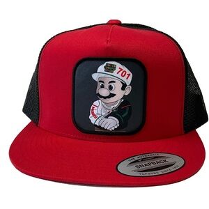 Súper chapo bros gray hat red black mesh SnapBack